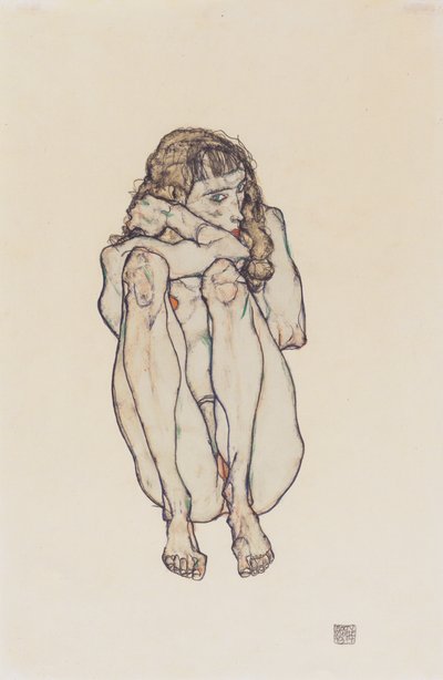 Hockender Frauenakt von Egon Schiele